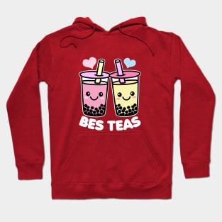 Bes Teas Cute Kawaii Bubble Tea Pun Besties Hoodie